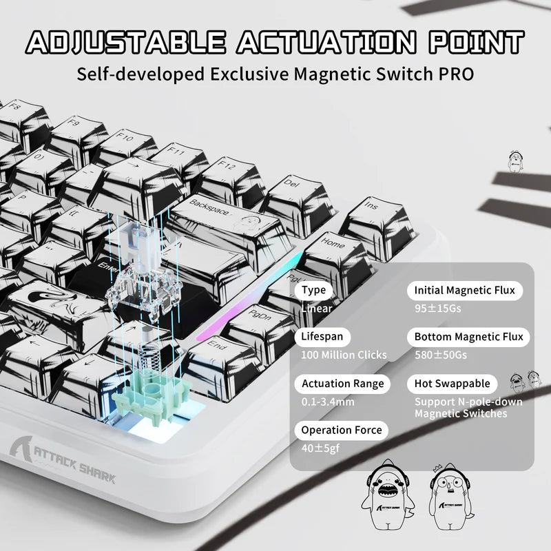 ATTACK SHARK X82 PRO HE (Wireless/Rapid Trigger)