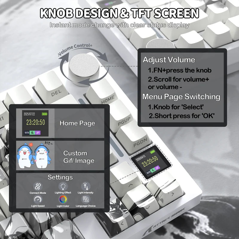 ATTACK SHARK X820 ULTRA Tri-mode Gasket Mechanical Keyboard
