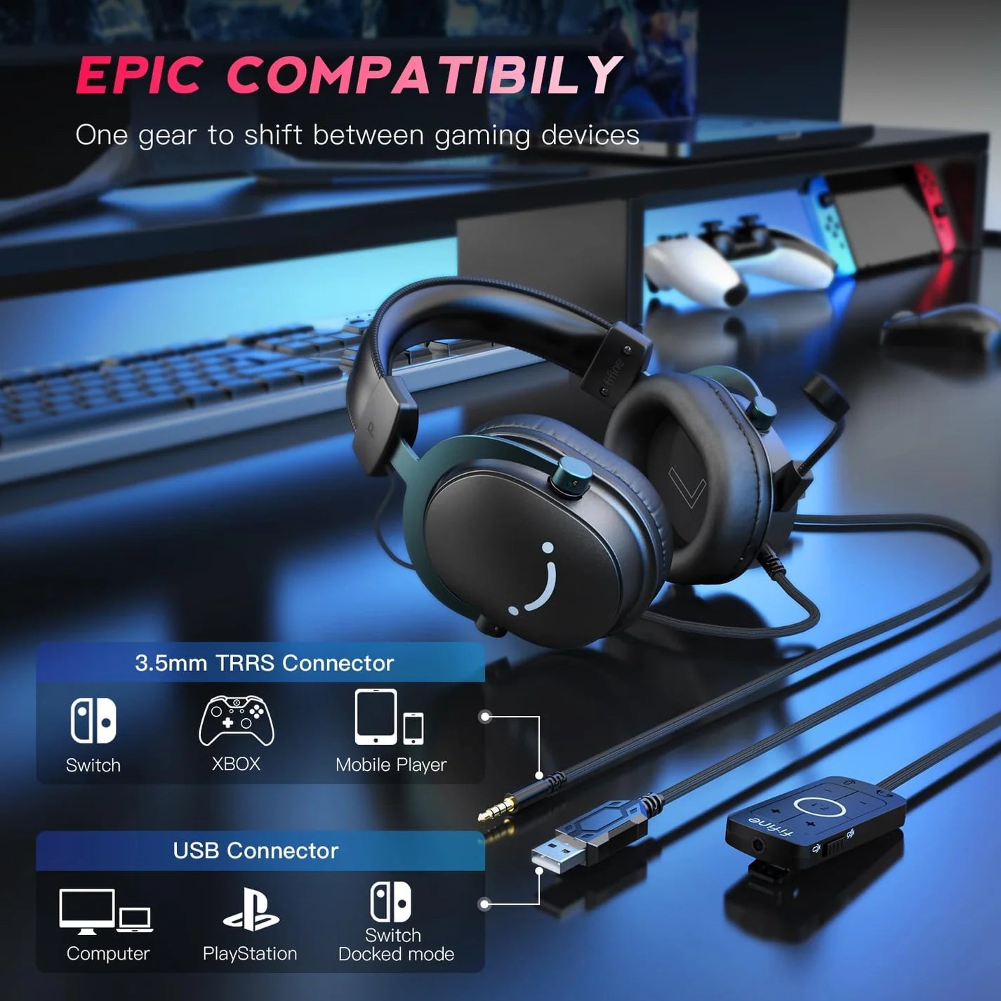 FIFINE AmpliGame H9 USB Wired Gaming Headset