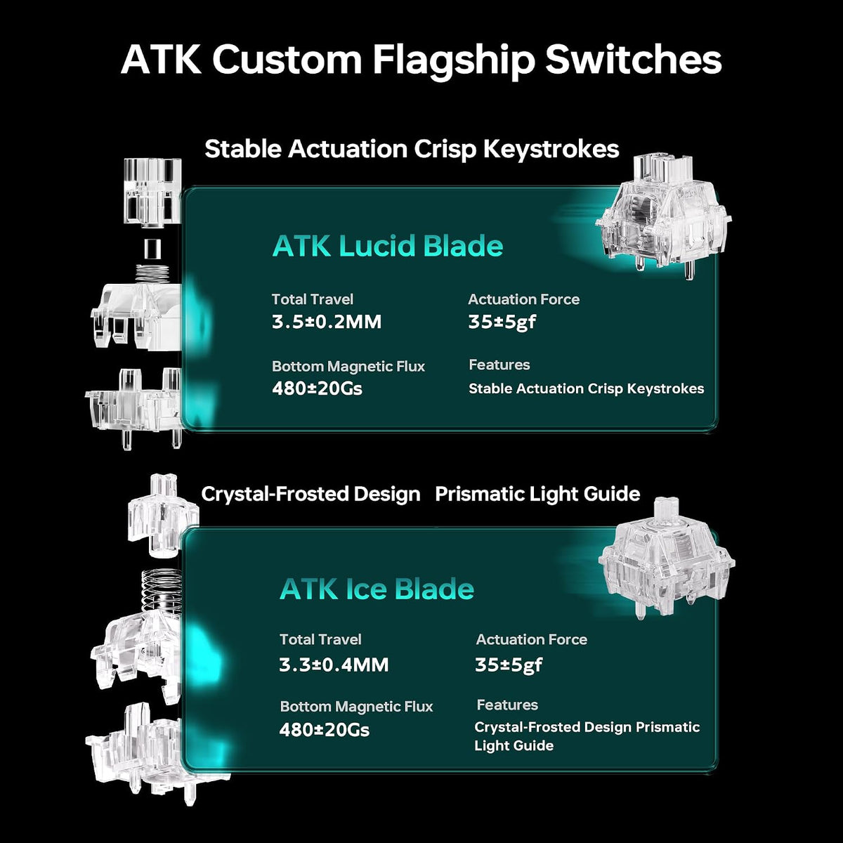 ATK RS7 Air Esports Hall Effect Keyboard - Iceblade switch