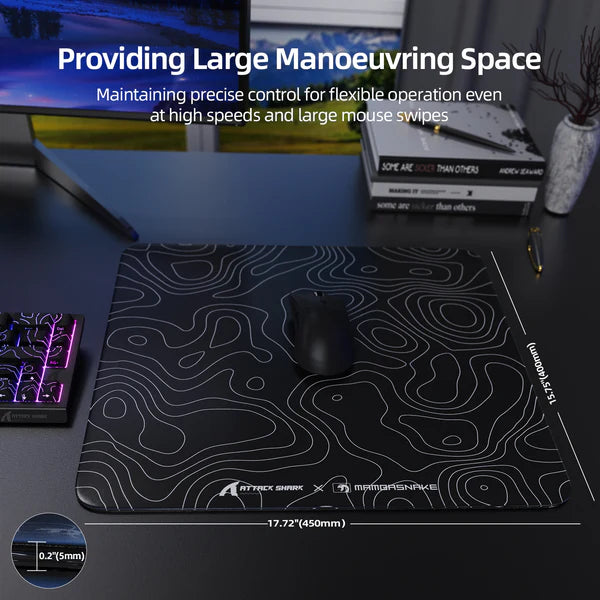 ATTACK SHARK CM05 Glass Gaming Mouse Pad white