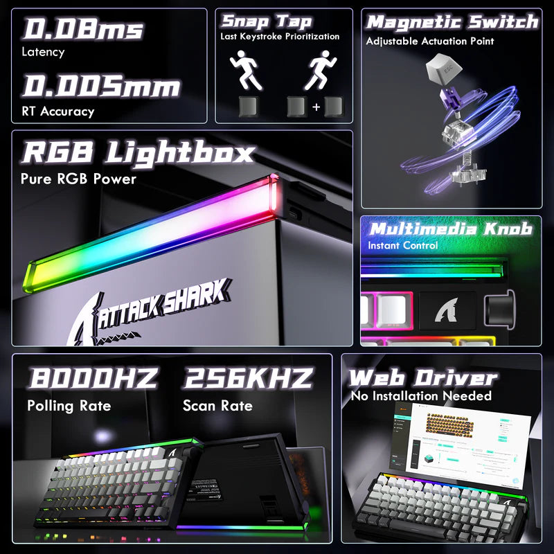 ATTACK SHARK R85 HE Rapid Trigger Keyboard Magnetic