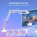 FIFINE AmpliGame AM8T USB/XLR Dynamic Microphone Kit with Boom Arm Stand