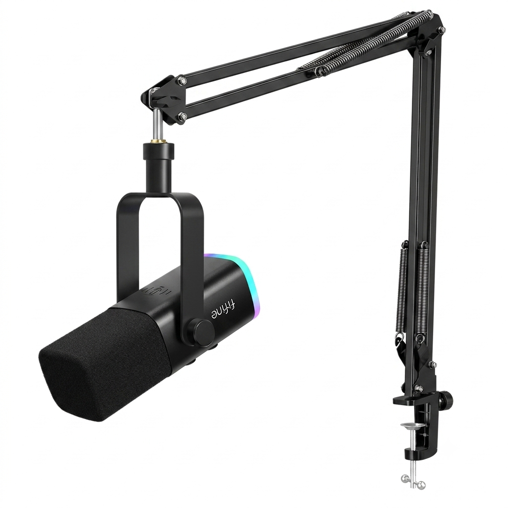 FIFINE AmpliGame AM8T USB/XLR Dynamic Microphone Kit with Boom Arm Stand