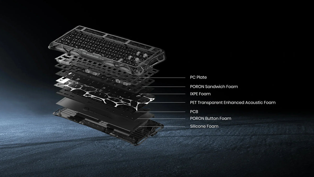 GravaStar Mercury K1 Lite Transparent Black | 75% RGB Keyboard